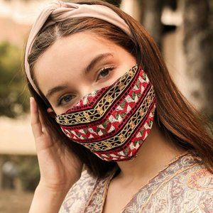 Face Mask Embroidered Graphic Design Reusable